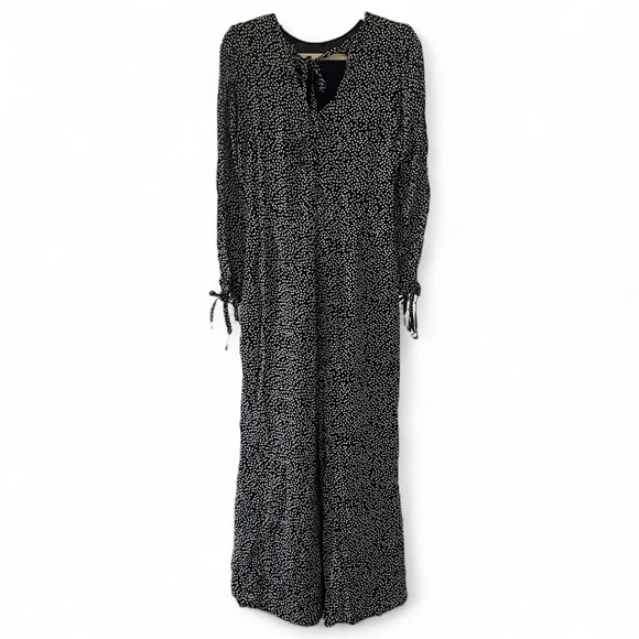 NWT Reformation Black White Floral Long Sleeve Wide Leg Missy Jumpsuit - Picture 3 of 5